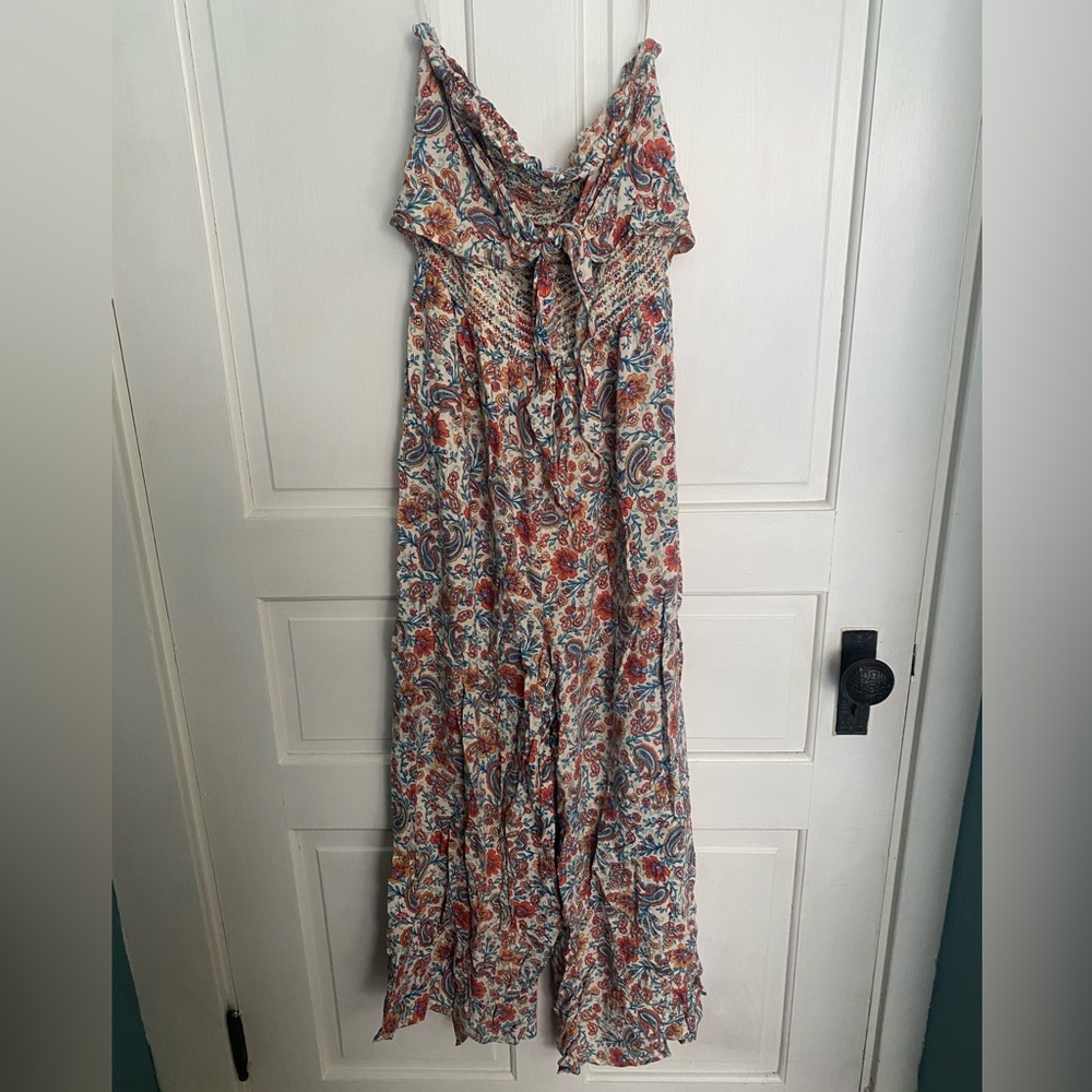 Floral Paisley Strapless Jumpsuit